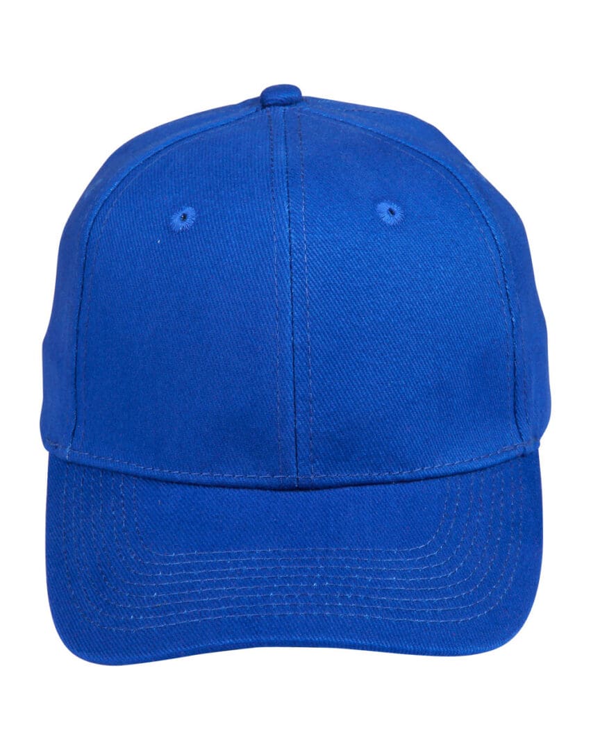 A blue baseball cap is shown with no hat.