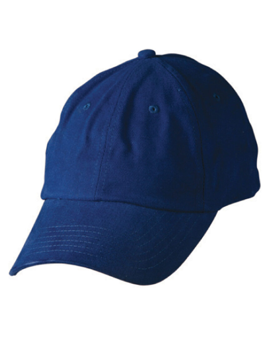 A blue baseball cap is shown with no hat.