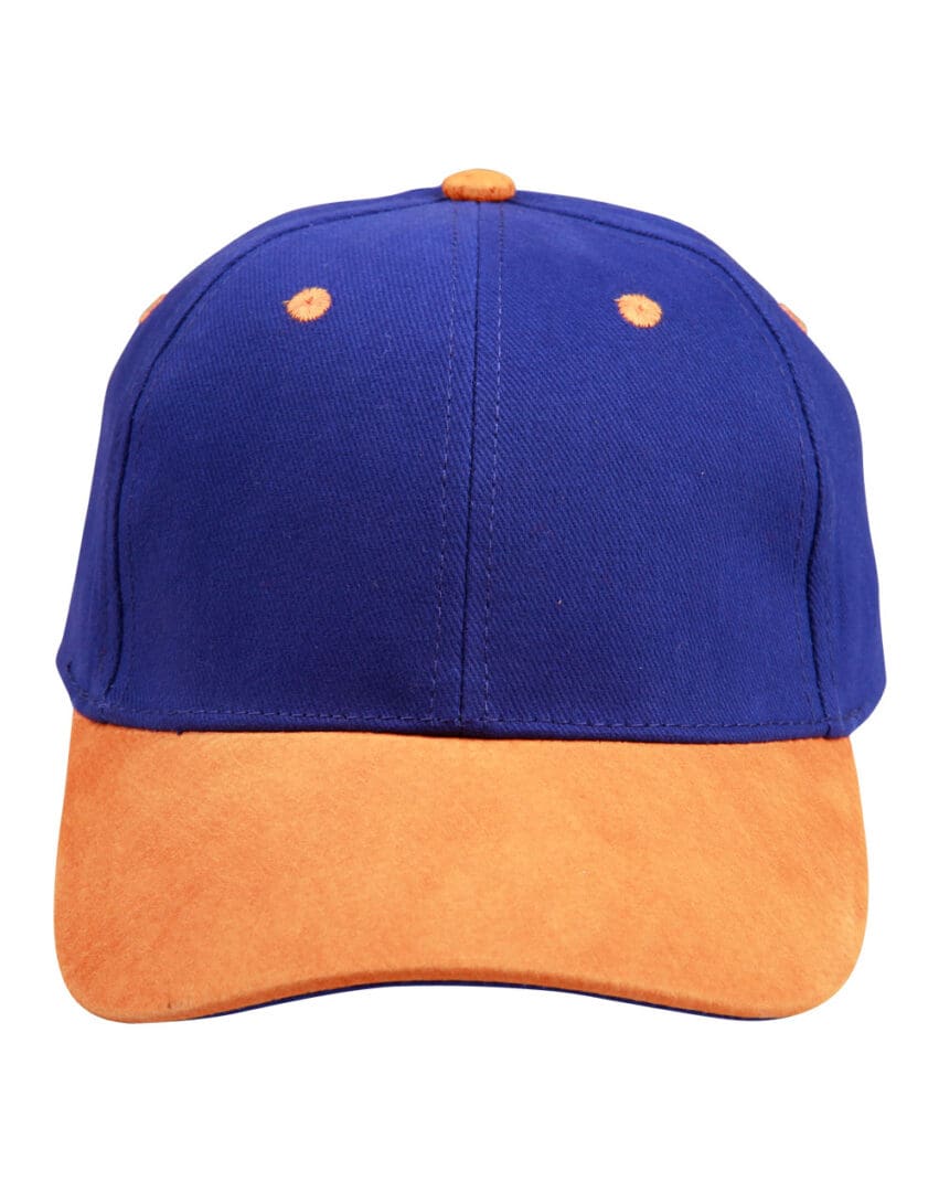 A blue and orange hat is on the ground