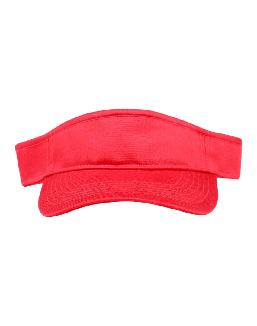 A red visor is shown on a white background.