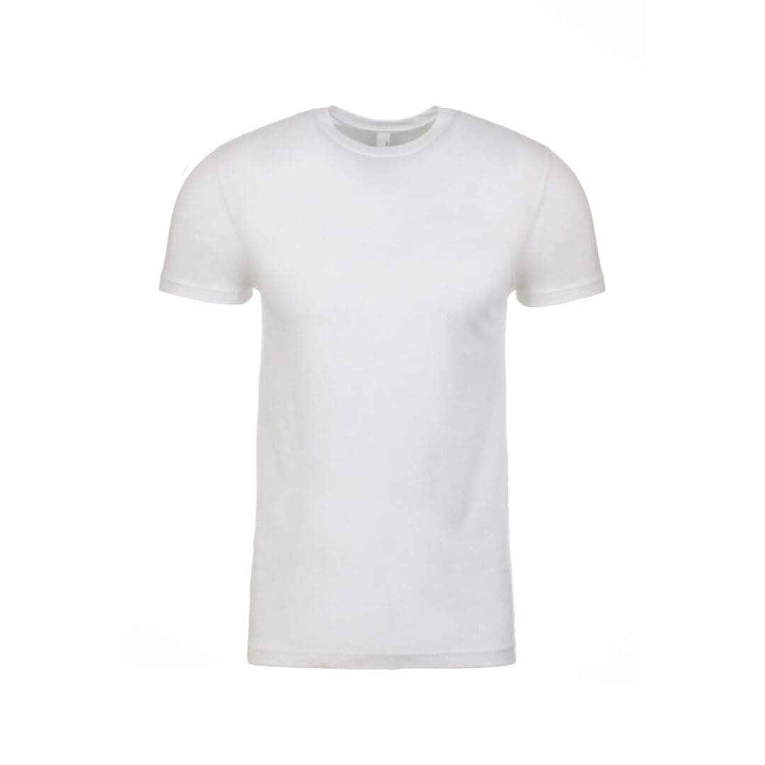 A white t-shirt is shown on a white background.