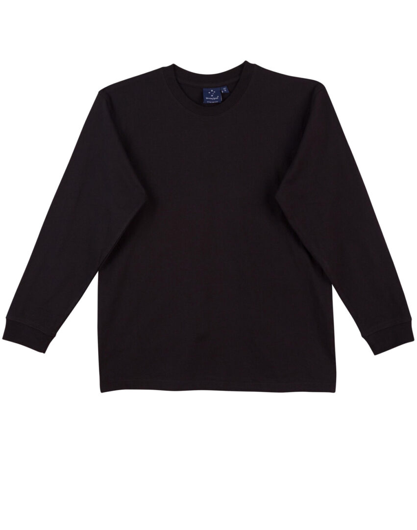 A black long sleeve shirt is shown.