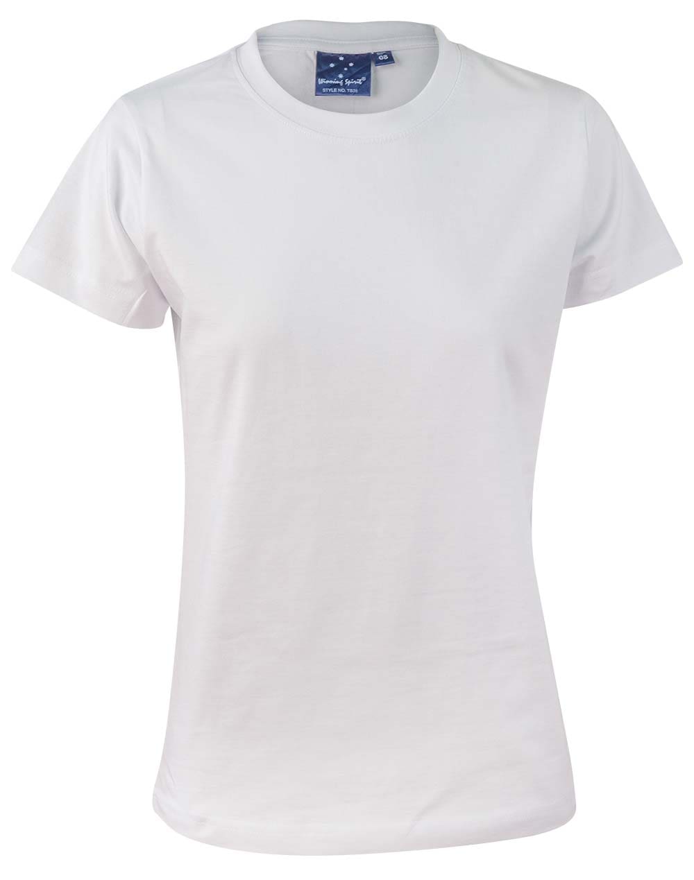 A white t-shirt is shown with no background.